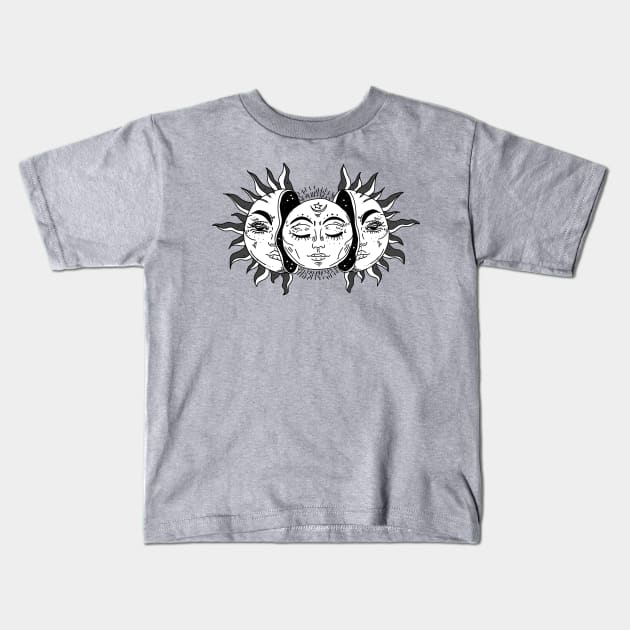 Moon&Sun Kids T-Shirt by RainenLeaf